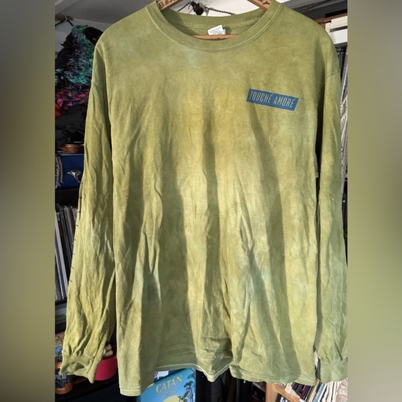 Touche Amore - Bicycle Large Long Sleeve Shirt On Gildan Overdyed By Play Craze - Picture 1 of 6